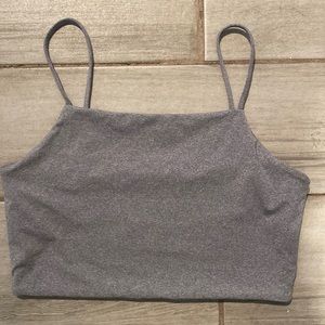 Grey Spaghetti Crop Top